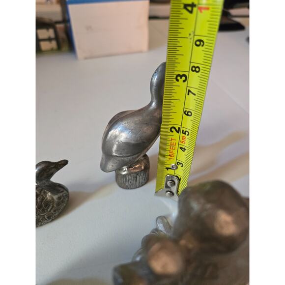 Pewter Animal Figurines Frog,‎ Monkey, Duck, and a Pelican - Picture 8 of 11